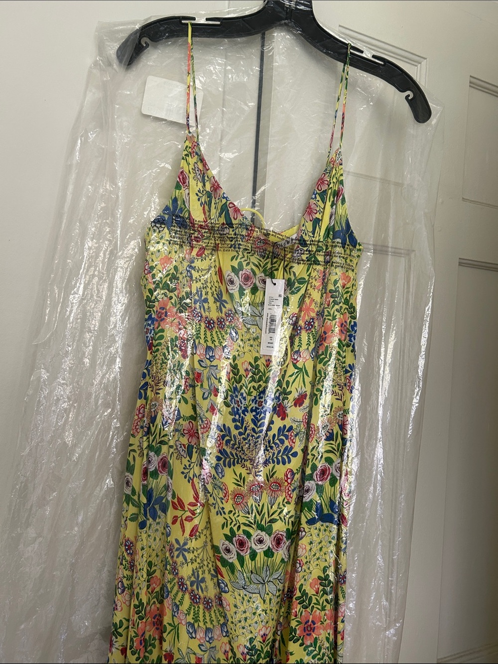 Alice + Olivia Yellow Floral Maxi Slip Dress